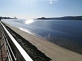 Seafront promenade and Ria de Pontevedra