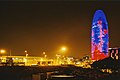 Torre Agbar de noite (3 de febreiro de 2007)