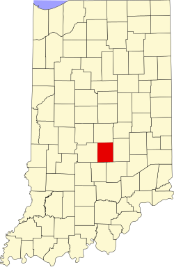 Karte von Johnson County innerhalb von Indiana