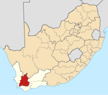 Map of South Africa with Cape Winelands highlighted (2011).svg