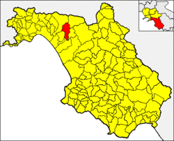 Montecorvino Rovella within the Province of Salerno and Campania