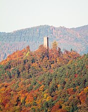 Blick nach Norden auf Burg Scharfenberg