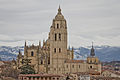 View of the back façade of the Segovia Cathedral