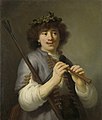 Rembrandt as shepherd with staff and flute