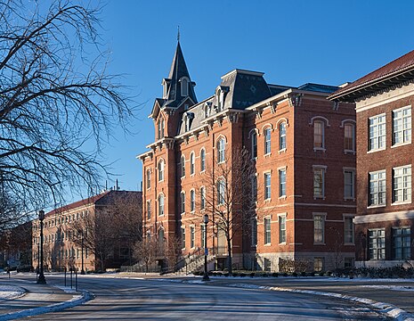 University Hall at Purdue University in the winter of 2016.