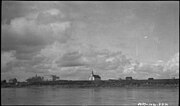 Providence Mission Indian Residential School showing new Roman Catholic Mission on the left, circa 1930