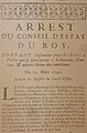 Arrêt du Conseil d'état du Roy datant de 1742 et portant règlement pour les toiles et voiles qui se fabriquent à Lokornan [Locronan], Poullan [Poullan-sur-Mer] et autres lieux des environs (musée de Locronan).