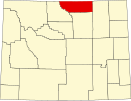 Localização do Condado de Sheridan (Wyoming)