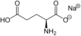 Structuurformule van mononatriumglutamaat