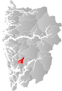 Kart som viser Samnanger kommune.