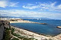 Plage et port d'Antibes vus depuis les remparts de la ville