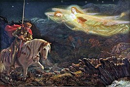 Sir Galahad, the Quest for the Holy Grail, de Arthur Hughes (1870).