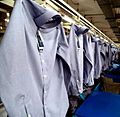 Dress shirt on conveyor