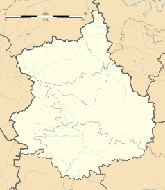 Mapa konturowa Eure-et-Loir, u góry po lewej znajduje się punkt z opisem „Montigny-sur-Avre”