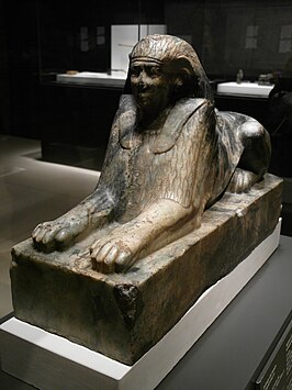 Sfinx beeld van gneiss van farao Amenemhat IV British Museum