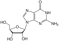 Structuurformule van guanosine