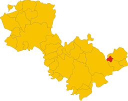 Montefrancos läge i Terni