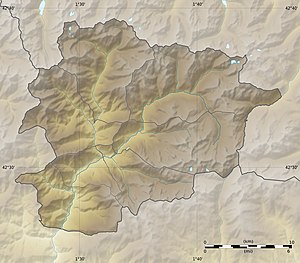 Andorra la Vella li ser nexşeya Andorra nîşan dide