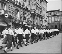 Marcherende nazi's, Salzburg, 1938