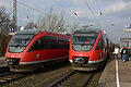 DB-Baureihe 643 der DB im Bahnhof Moers