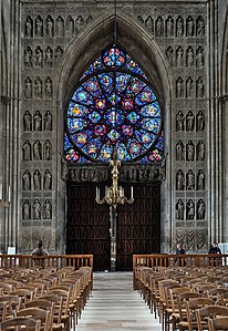 Sculpture on the reverse of the west façade