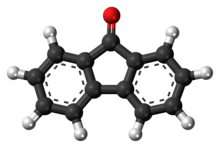 Ball-and-stick model of the fluorenone molecule