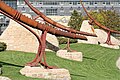 Armature of the Oodena Celebration Circle at the Forks, with the Inn at the Forks in the background