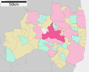 Lage Kōriyamas in der Präfektur