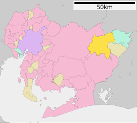 Lokasi Shitara di Prefektur Aichi