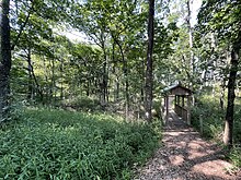 Walking path and bridge, Bremer Wildlife Sanctuary, Hillsboro, Illinois.jpg