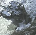 Water outlet near Horseshoe Falls in winter