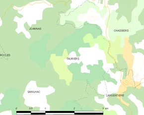 Poziția localității Tauriers