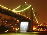 Olafur Eliasson's Waterfalls under the Brooklyn Bridge, 2008.