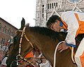 Jonatan Bartoletti kisses Brento in thanks, before entering the Church for Maria Mater Gratiae.