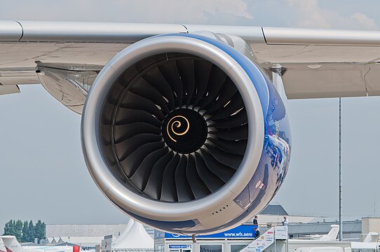 Trent 970 engine of an British Airways Airbus A380.