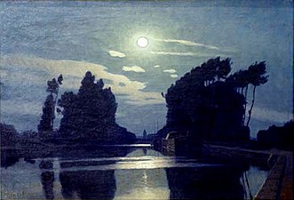 Lever de lune sur un canal (années 1890), Moulins, musée Anne-de-Beaujeu.