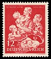 Briefmarke der Deutschen Reichspost (1943), Wert: 12 Pfennig + 38 Pfennig für das Winter­hilfs­werk