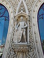 Statue of King Sebastian of Portugal on the façade of the station. The statue was accidentally destroyed in 2016