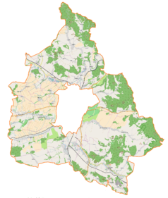 Mapa konturowa gminy wiejskiej Kłodzko, po lewej znajduje się punkt z opisem „Pałac w Szalejowie Dolnym”