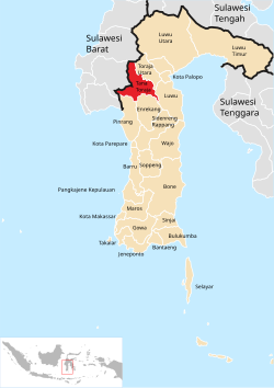 Location within South Sulawesi