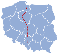 Mapa przebiegu linii kolejowej 131