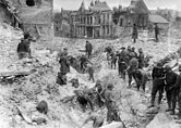 Rescuers after the Bapaume town hall explosion