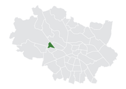 Location of Kuźniki within Wrocław