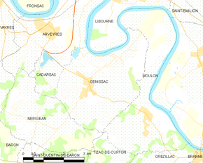 Poziția localității Génissac