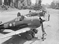 Image 35Australian-designed CAC Boomerang aircraft at Bougainville in early 1945 (from Military history of Australia during World War II)