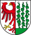 Gardelegen, im Mittelalter Zentrum des Hopfenanbaus und Hopfenhandels in der Altmark. Brandenburgischer Adler und drei Hopfenstangen.