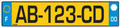 French license plate with regional reference (from 2009)