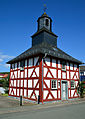 * Nomination: The church in Frohnhausen (Gladenbach) --Hydro 18:19, 10 August 2013 (UTC) * Review  Comment Too bad the crop is so tight on the right side. Image needs perspective correction but then parts of the buildings would be framed out. Have you got a slightly wider image? --Kreuzschnabel 20:55, 10 August 2013 (UTC)