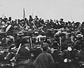 Image 19On November 19, 1863, President Abraham Lincoln (center, facing camera) arrived in Gettysburg and delivered the Gettysburg Address, considered one of the best-known speeches in American history. (from Pennsylvania)