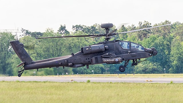 United Kingdom Army Air Corps Attack Helicopter Display Team (AHDT) Westland WAH-64D Longbow Apache AH1 (reg. ZJ203, cn DU037/WAH037) at ILA Berlin Air Show 2016.